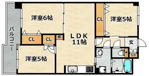 イスズハイツベル鈴蘭台西町Ⅱ【2階】の間取り