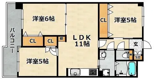 イスズハイツベル鈴蘭台西町Ⅱ【2階】の間取り
