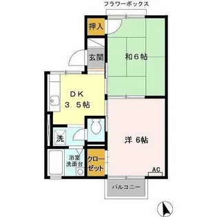 ファミールユタカ B【2階】の間取り