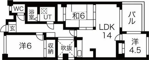 カーサソロチョウ【3階】の間取り