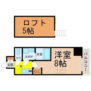 エステムコート名古屋栄デュアルレジェンド【4階】の間取り