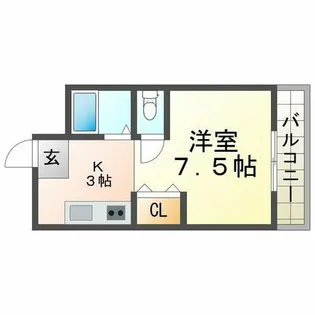 ハイム甲風園【103号室】の間取り