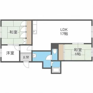 ローズタウン川沿7号棟【4階】の間取り