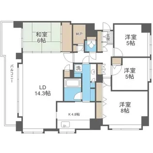 北円山シティハウス【4階】の間取り