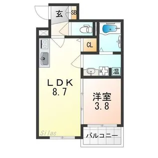 GRANDIR矢田【3階】の間取り