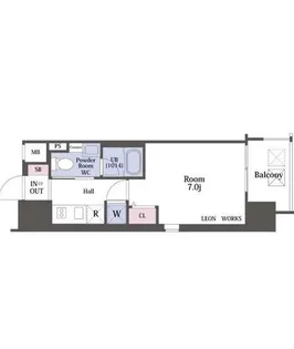 大阪府大阪市中央区上本町西1丁目【マンション】の間取り