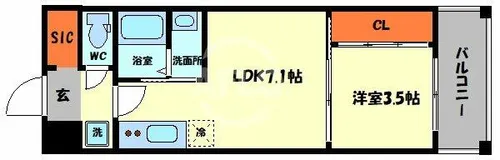 グランツ寺田町【2階】の間取り