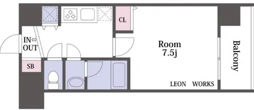 大阪府大阪市浪速区日本橋西1丁目【マンション】の間取り