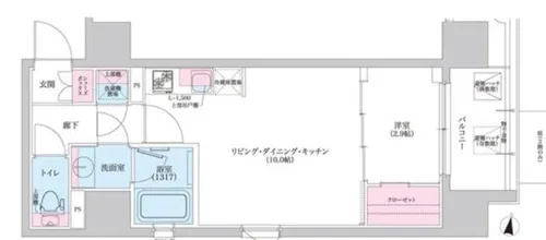 シーズンフラッツ阿波座【4階】の間取り
