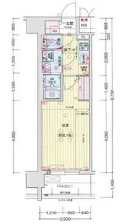 MELDIA CREST NAMBA SOL TERRACE【13階】の間取り