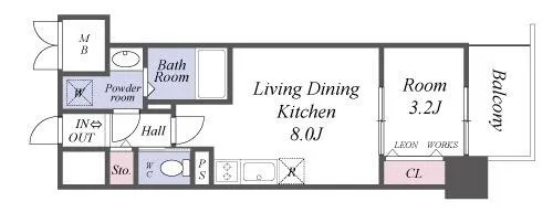レオンコンフォート本町東Ⅲ【4階】の間取り