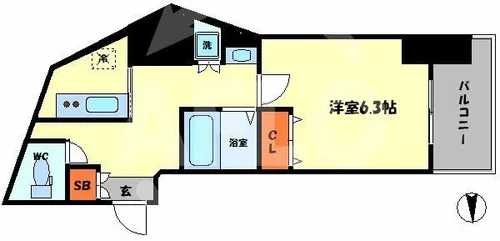 エイペックス中之島南【10階】の間取り