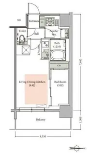 アーバネックス新町Ⅱ【8階】の間取り