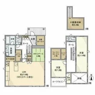 愛知県清須市西枇杷島町地領2丁目【一戸建】の間取り