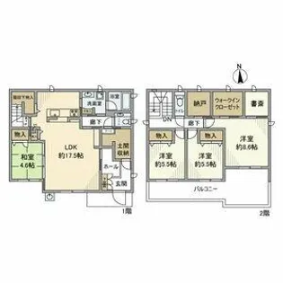 愛知県稲沢市北市場本町4丁目【一戸建】の間取り