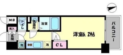 エスリード南堀江レジデンス【7階】の間取り