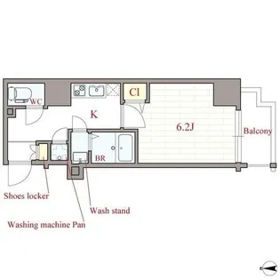 フォーチュン心斎橋イースト【5階】の間取り