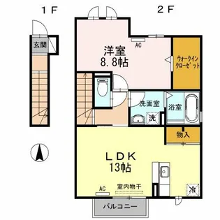 イデアル・ボヌール【201号室】の間取り