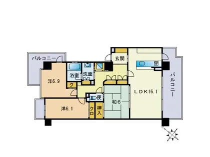 福岡県福岡市中央区赤坂3丁目【マンション】の間取り
