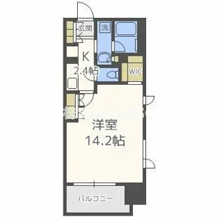 パークアクシス大阪新町【1304号室】の間取り