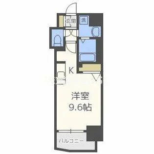 アクアプレイス南堀江【14階】の間取り