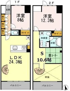 カスタリア伏見【1105号室】の間取り