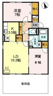 サンマルシェ B棟【1階】の間取り