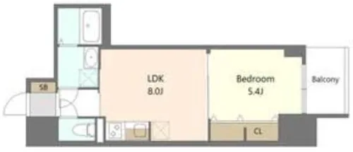 S-RESIDENCE阿波座bouncy【9階】の間取り