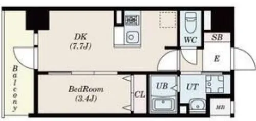 大阪府大阪市浪速区稲荷1丁目【マンション】の間取り