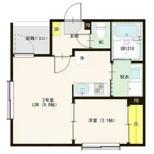 フォルトゥナ烏森町【202号室】の間取り