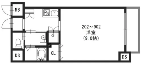 1Kの間取り画像