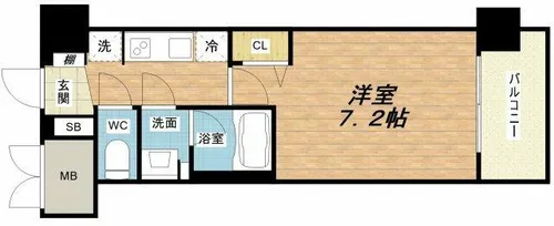 スプランディッド難波SOUTH【4階】の間取り