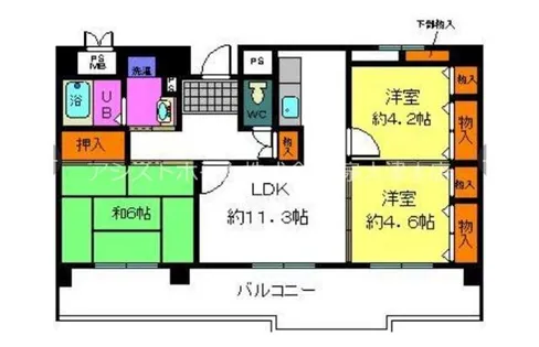 大阪府泉大津市旭町【マンション】の間取り