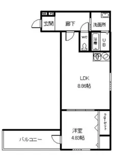 クルゼイロ旭町【302号室】の間取り
