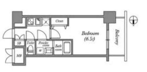 ワールドアイ難波City Gate【7階】の間取り