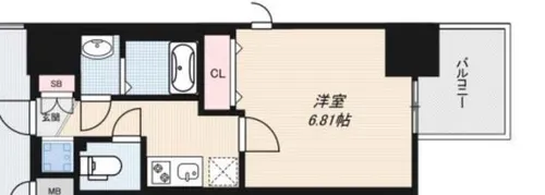 フォーリアライズ難波シエロ【6階】の間取り