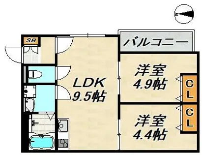 D porta iris【3階】の間取り