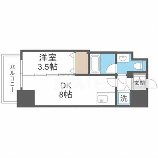 1DKの間取り画像