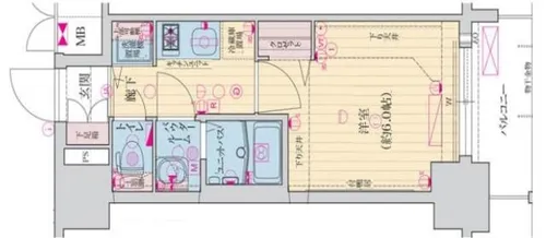 ファステート大阪ドームシティ【13階】の間取り