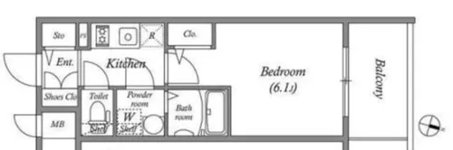 エスリード難波ザ・ゲート【13階】の間取り