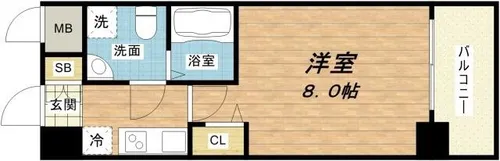 セレニテ北久宝寺【4階】の間取り