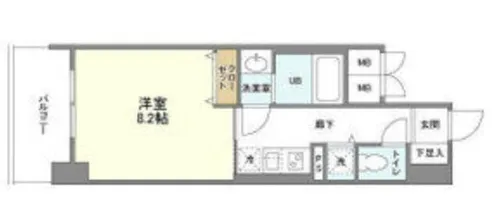 アヴェニール北浜【9階】の間取り