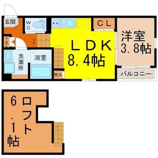 ハーモニーテラス靖国町IV【2階】の間取り