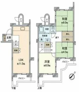 千代田第二住宅5号棟【4階】の間取り