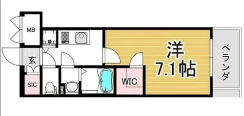 1Kの間取り画像