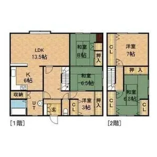 川沿12条2丁目 メゾネット【001号室】の間取り