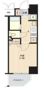 大阪府大阪市中央区東高麗橋【マンション】の間取り