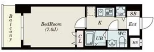 S-RESIDENCE難波Briller【7階】の間取り