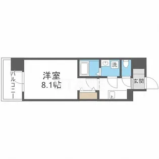 MELDIA CREST NAMBA SOL TERRACE【7階】の間取り