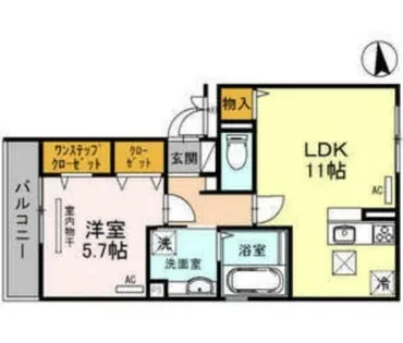 ハイツ大今里【1階】の間取り